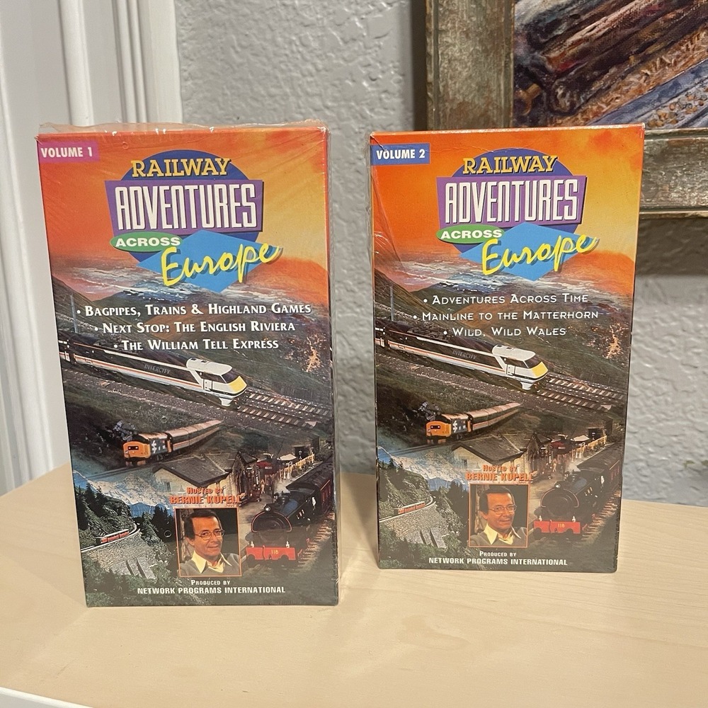 Vintage 1995 VHS Tapes Railroad Adventures Across Europe Damage Seal *Untested*